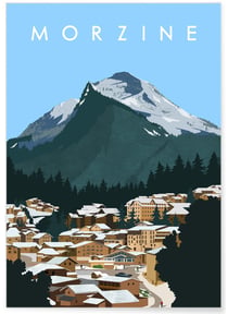 Affiche ville Morzine | A3 : 29,7x42cm