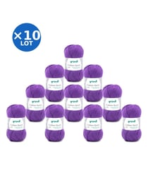 Lot de 10 pelotes COTTON QUICK UNI de Gründl – 500 g de coton mercerisé certifié Oeko-Tex 130 Violet