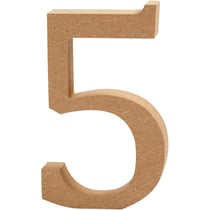 Chiffre, 5, H : 13 cm, ép. 2 cm, 1 pièce