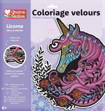 Un Coloriage velours licorne