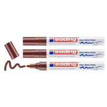 Marqueur peinture EDDING - Marron - Pointe balle - 2-4 mm - Lot de 3