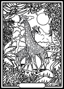Tableau velours a colorier Girafes Sericolor