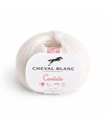 Pelote à tricoter laine et mohair CANTATE - Cheval blanc 011 Blanc