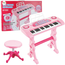 Mini Piano Électronique Pour Enfants Avec Microphone 37 Touches Rose