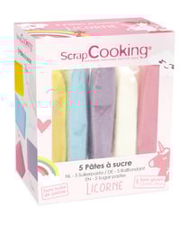 Boite 5 pâtes à sucre Licorne 5 x 80g