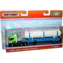 Camion citerne vert et bleu : mbx cab et tanker hauler - matchbox - mattel - v2556