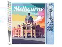 Peinture par Numéro Figured'Art - Affiche de voyage Melbourne - Kit de Loisir Créatif DIY Numéro d'Art Complet - 40x50cm sans châssis en bois