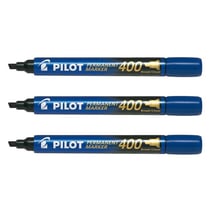 Lot de 3 marqueurs permanents - PILOT - Pointe biseau large - Bleu - SCA 400