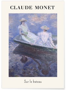 Affiche Claude Monet - Sur le Bateau | A3 : 29,7x42cm