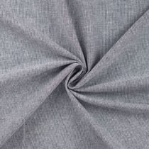 Tissu Lin Coton rayé blanc sur fond Bleu chiné