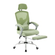 Fauteuil ergonomique inclinable à dossier haut maille salon chaise de jeu à bascule - Vert