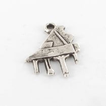 MégaCréa - Breloque en métal Piano 19mm Argenté 10 pièces