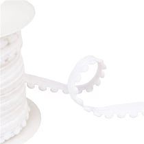 Elastique à pompons 13mm blanc au mètre