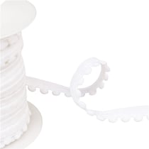 Bobine 25m élastique à pompons blanc 13mm