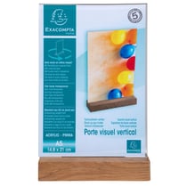 Porte-visuel avec socle en bois vertical A5 - Cristal - x 10 - Exacompta
