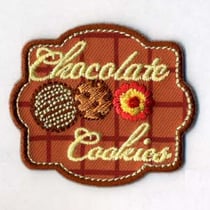 Lot de 3 écussons thermocollants Chocolate Cookies 5x4cm
