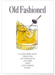 Affiche Cocktail Old Fashioned | A3 : 29,7x42cm