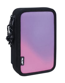 Plumier à 2 compartiments avec contenu Sunset, noir et rose