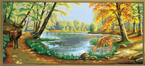 Canevas Pénélope Antique En forêt 65x130cm