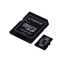 kingston Carte MicroSDHC 32Go UHS-I Classe 10 Transfert Rapide avec Adaptateur Noir