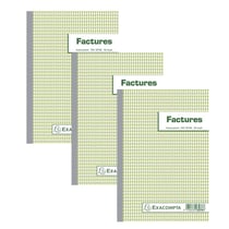 3 facturiers - Dupli - Autocopiants - A5 - 50 feuilles - Exacompta - 3278E