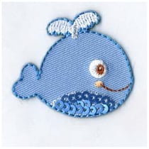 Ecusson thermocollant baleine 4cmx3.5cm
