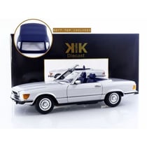 Véhicule miniature de collection - KK SCALE MODELS - Mercedes-Benz 450SL R107 1985 - 1/12 - Argent - Réf. 120181S