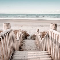 Tableau sur toile escalier de plage 90x90 cm