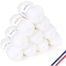10 pelotes de laine - Blanc neige - 100% acrylique - Bergère de France - Barisienne 7