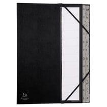 Trieur rigide Ordonator alphabétique dos extensible 24 compartiments A à Z - Noir - Exacompta