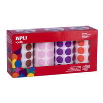 Apli Agipa - Gommettes 4 rouleaux Rond Ø 20 mm Marron rose violet orange x 7080