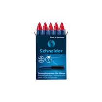 Lot de 5 cartouches d'encre - Rouge - Pour roller - Schneider