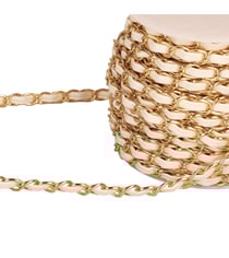 Chaîne aluminium avec lacette 8mm écru au mètre