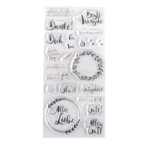 Clear Stamps - "Viele Wünsche", 97x205mm, 22 motifs, 1 feuille