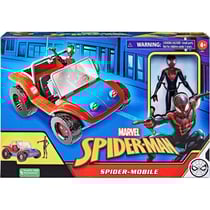 Spiderman : voiture spider-mobile + miles morales - figurine articulée - véhicule - spider-man - hasbro - f56220