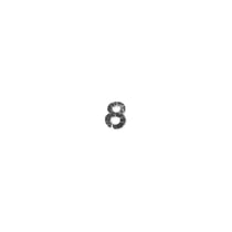 Chiffres en cire - 8 - , argent, 9mm, 2 pces