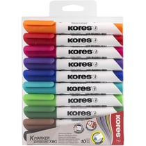 Lot De 10 Feutres Pour Tableau Blanc - Pointe Ogive - Kores