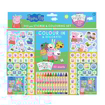 Set 500 Pièces Coloriage, Crayons de Couleur & Stickers - Peppa Pig