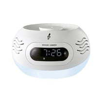 AROMASOUND Réveil Diffuseur Bluetooth Kumo avec Veilleuse et Haut-parleur Blanc