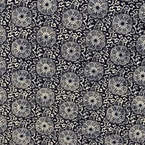 Tissu Coton enduit Paranga fleuris sur fond Bleu denim - Au mètre