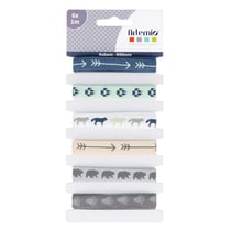 6 rubans bleus 1 m x 1 cm - Woodland
