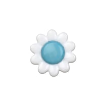 Bouton marguerite 15mm bleu ciel