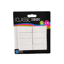 Gomme - Blanche - Scolaire - Rectangulaire - Lot de 8 - Ulmann