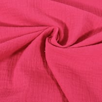 Tissu Double gaze uni Fuschia - Au mètre