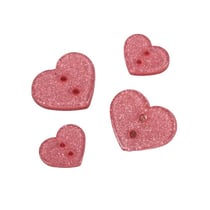 Bouton coeur pailleté rose