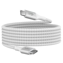 Belkin Câble USB-C 240W pour MacBook et PC Série BoostCharge Nylon Tressé 2m Blanc