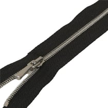 Fermeture non séparable maille fine argent - noir