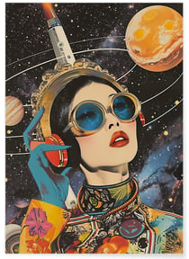 Affiche Pop Art Espace et Planètes | A3 : 29,7x42cm