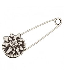 Broche métal Edelweiss 75mm - Union Knopf Gris