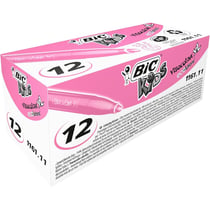 Lot de 12 feutres de coloriage - BIC - KIDS VISACOLOR XL - Pointe large bloquée - Rose